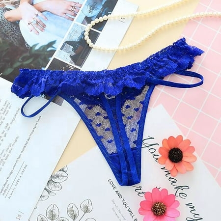 

DENGDENG Women Panties See Through Low Rise Thong Underwear T-Back Lace Sexy G-String