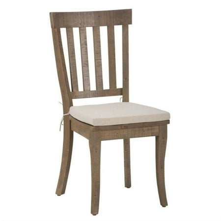 Reclaimed Heart Pine - Bowery Hill Slatback Dining Chair in Reclaimed Pine (Set of 2)