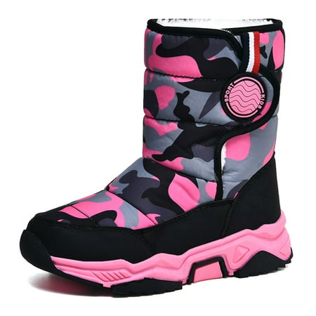 

Boys Girls Snow Boots Winter Waterproof Outdoor Slip Resistant Faux Fur Lining (Toddler/Little Kid/Big Kid)