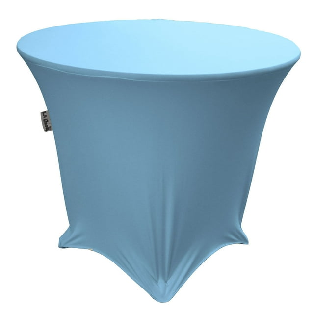 LA Linen Nappe Ronde en Spandex, 30 Pouces de Hauteur, Bleu Clair