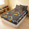 thumbnail image 3 of Erosebridal Construction Vehicle Zipper Full Size Comforter Sets with Fitted Sheet and 2 Pillowcases, Truck Zipper Bedding Set, Dark Pattern, Black Reversible, 3 of 7