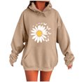 thumbnail image 2 of Xdegoge Oversized Graphic Hoodies for Women Pullover Sunflower Print Long Sleeve Sweatshirts with Pocket Cute Y2K Cozy Drawstring Hoodie 2025 Winter Trendy Casual Tops, 2 of 4
