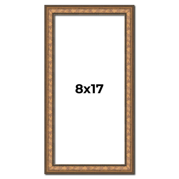 8x17 Frame Gold Real Wood Picture Frame Width 1.25 inches | Interior Frame Depth 0.5 inches |