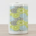 thumbnail image 3 of Floral Ceramic Toothbrush Holder, Pastel Colored Flowers with Folk Style Effects Design Nature Print, Decorative Versatile Countertop for Bathroom, 4.5" X 2.7", Apple Green Aqua Grey, by Ambesonne, 3 of 4