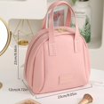 thumbnail image 3 of Travel Shell Cosmetic Bag for Women, Portable Multifunctional Makeup Organizer, Easy Carry Toiletry Pouch with Zipper, Waterproof PU Leather, Pink, 3 of 8
