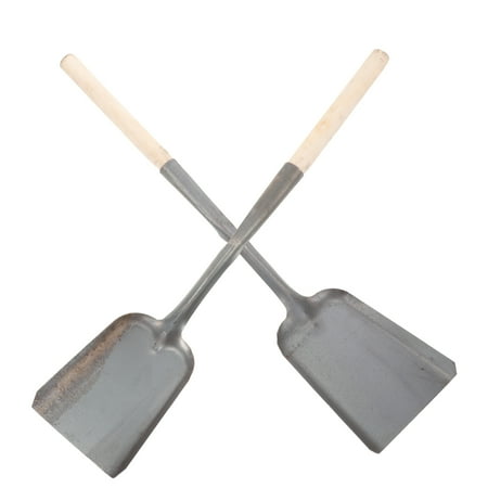 

Sturdy Garden Scoop Shovel for Kitchen Soot Fire Pit Ash Coal Hand Fireplace Metal Iron Wood 2 Pcs