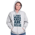 thumbnail image 4 of Want Abs Funny Working Out Cardio Gym Zip Up Hoodie Men's Women's Brisco Brands 2X, 4 of 6