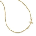 thumbnail image 2 of 14K Yellow Gold Small Sideways Curved Cross Necklace 19 Inch, 2 of 3