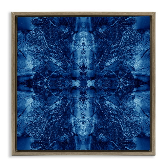 Stupell Industries Balanced Tie Dye Pattern Abstract Painting Brown Floater Framed Canvas Art Print Wall Art, 25 x 25