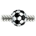 thumbnail image 2 of Bling Jewelry Womens Black CZ Soccer Ball Mom Football Player Charm Bead Silver, 2 of 4