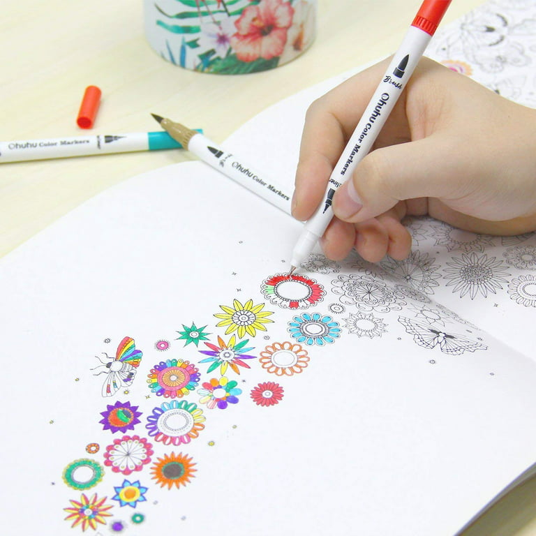 Tenwin Watercolor Art Markers Brush Pen Dual Tip Fineliner Drawing