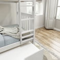 thumbnail image 4 of Plank+Beam Solid Wood Twin over Twin Bunk Bed with Storage Trundle for Adults/Kids, White, 4 of 10