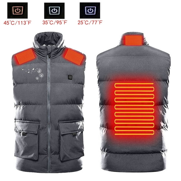 Meichang Heated Vest Men and Women Plus Size Outdoor Hiking Outerwear 4 Heating Area Electric Heated Jacket Snow Warm Heated Coat