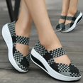 thumbnail image 2 of XIHAHA-zapatos transpirables con agujeros para mujer, Boca de pescado de fondo suave tejido a la moda, zapatos informales con correa elástica, Sandalias cómodas, 2 of 5