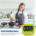 thumbnail image 3 of BRILLAR Temporizador de cocina digital magnético, temporizador de entrenamiento para ejercicios de estudio de horneado, reloj de cuenta atrás y cuenta atrás con alarma fuerte - verde, 3 of 5