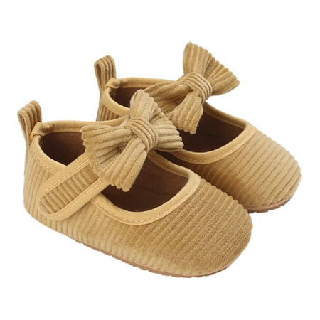 

Baby Soft Sole Non-Slip Shoes Toddler Kids Girls Soild Colour Bowknot Princress Shoes Soft Sole The Floor Barefoot Non Slip First Walkers Prewalker Shoes