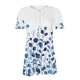 thumbnail image 4 of Summer Floral Print Button Down Shirt for Women Boho Casual Short Sleeve V Neck Blouse Top White M, 4 of 4