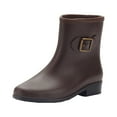 thumbnail image 2 of Tawop Non Slip Shoes for Women Water Shoes Waterproof Boots Buckle Rain Shoes Brown Size 7.5, 2 of 4