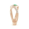 thumbnail image 3 of Angara Natural 0.35 Ct. Emerald with Diamond Solitaire Ring in 14K Rose Gold for Women (Ring Size: 12), 3 of 9