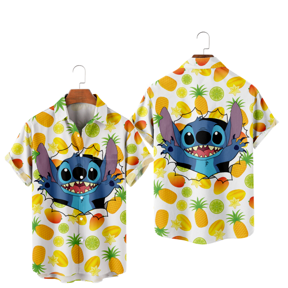 Lilo & Stitch Travel Custom Shirts Novelty Polo Shirts Summer Hawaiian