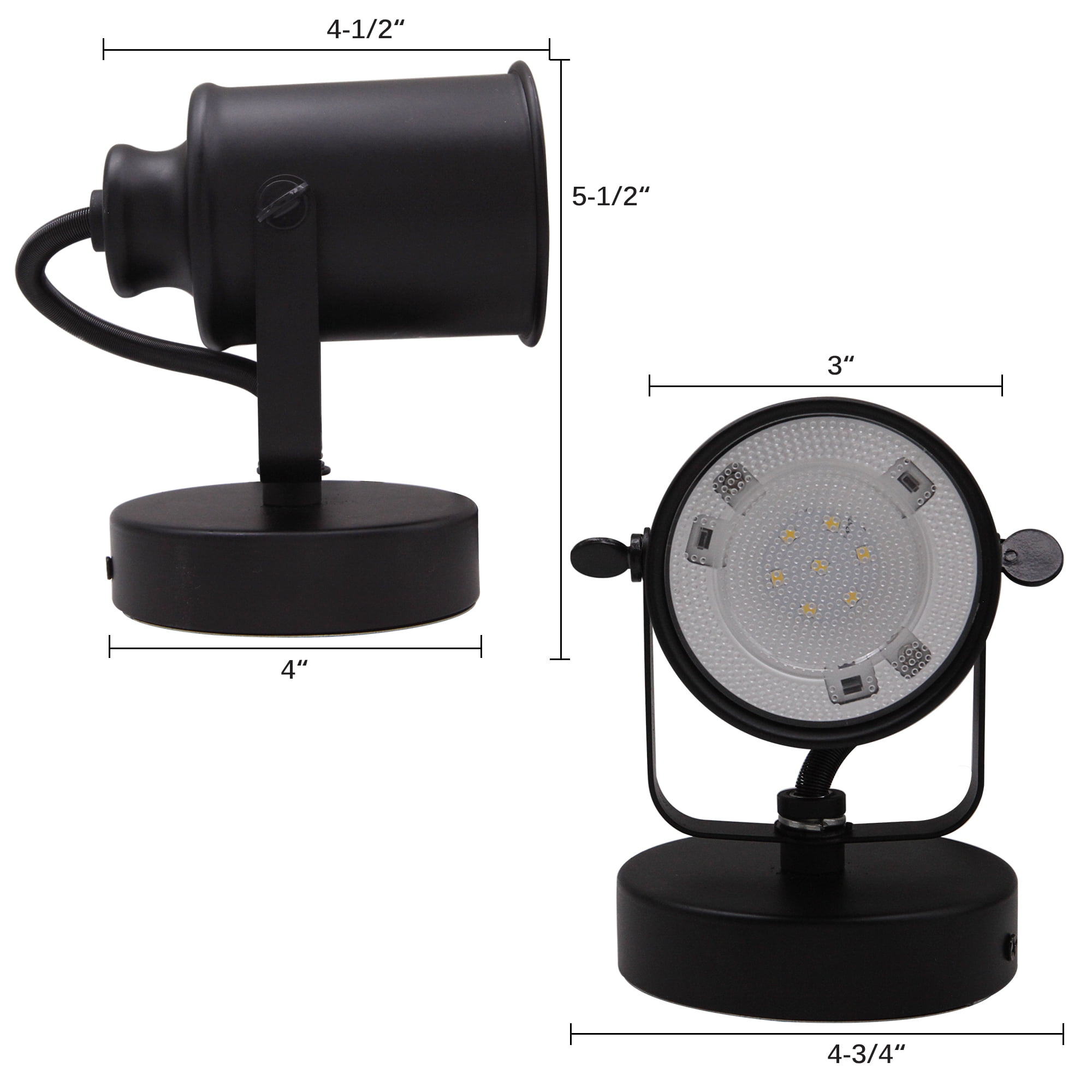 Lucere LED Desk Lamp, Black Wall-Mounted Reading Lamp, 4000K Cool White, 360-Degree Swivel Head with Tilt Adjustment, Modern Eye-caring Lamp for Study Room, Office, Bedroom