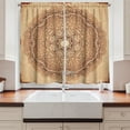 thumbnail image 2 of Ambesonne Brown Mandala Kitchen Curtains, Vintage Ethnic, 55"x39", Brown Ginger Beige, 2 of 3