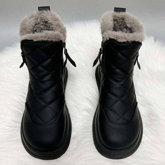 Roncen Women's Winter Snow Boots - Plush-Lined Thickened Waterproof Slip-Resistant Thermal Insulated Ankle Boots for Cold Weather