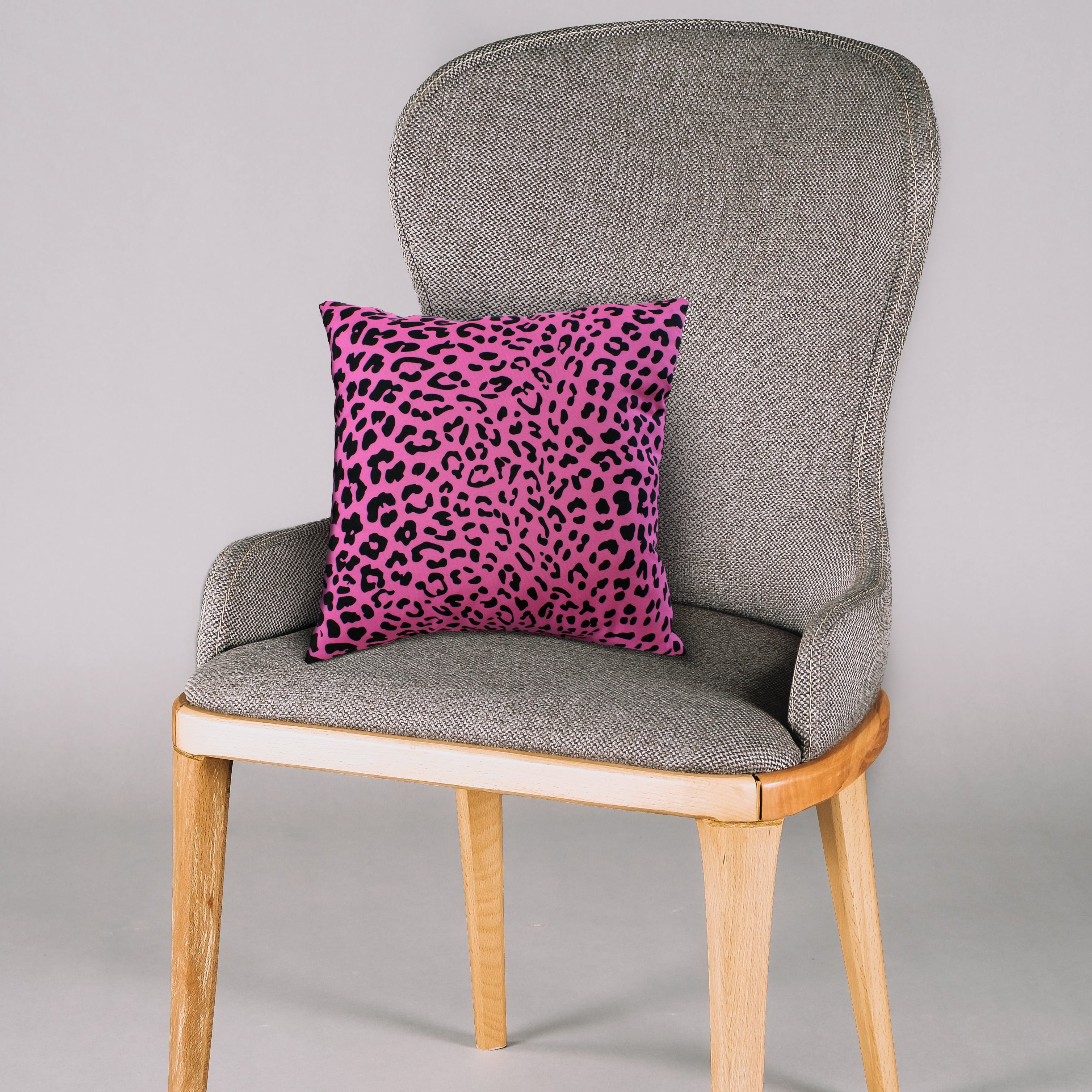 Everything Comfy Leopard Print Decorative Throw Pillow, 16x16 Inch, Pink,