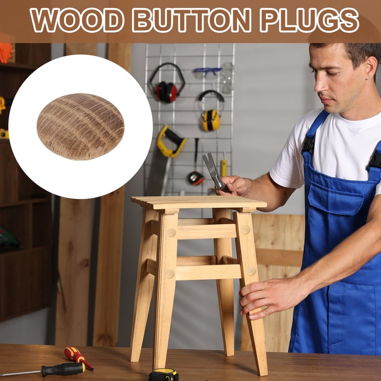 Uxcell 20-Pack 18mm Hardwood Button Plugs – Red Oak Screw Hole Covers For Furniture, Cabinets & Woodworking Crafts (23mm Top X 18mm Hole Fit)