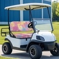 thumbnail image 3 of Uorisanigo Stretch Pink Palm Tree Golf Cart Seat Covers Golf Cart Seat Cushions Front 2 Passenger Seats Towel Blanket Accessories All Weather Universal, 3 of 7