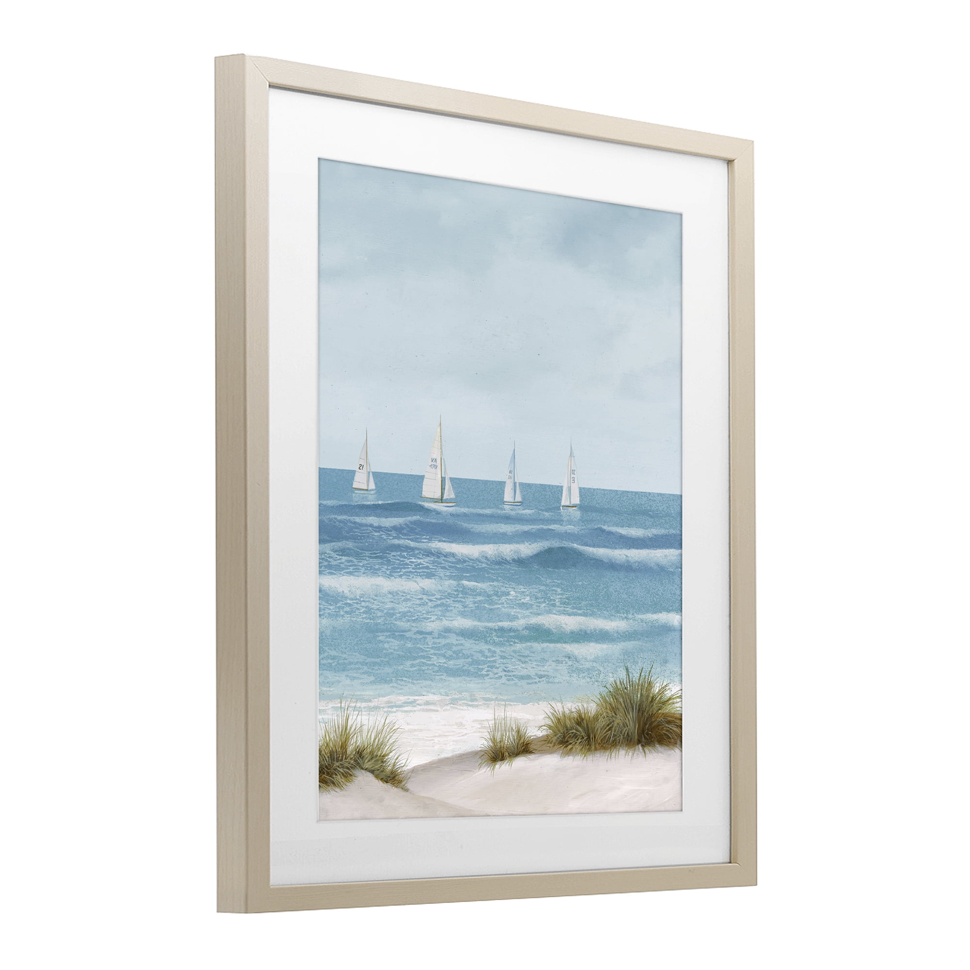 Stupell Industries Boats Sailing Away Birch Framed Print Under Glass, design by Lorenzo Collective