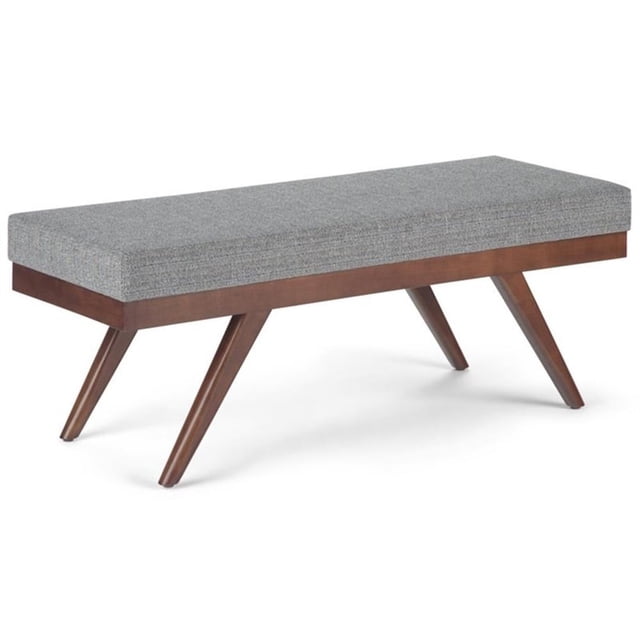 Saxon 43"WD Rectangle Storage Ottoman Bench in Dove Gray Linen Look Fabric