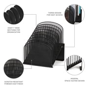 Safco Onyx 8 Compartment Desktop Organizer and Pencil Holder Type, Black