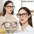 thumbnail image 3 of MARE AZZURO Large Square Reading Glasses +3.00 Women Oversized Readers 1.0 1.25 1.5 1.75 2.0 2.25 2.5 2.75 3.0 3.5 4.0 5.0 6.0 (Leopard, 3.00), 3 of 8