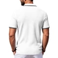 thumbnail image 3 of Mens Polo Casual Shirts Short Sleeve Waffle Knit Polo Shirts for Men Vintage Golf T Shirts Summer Beach Daily Wear, 3 of 4