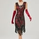 thumbnail image 1 of WILLBEST Vestidos Largos Casuales para Mujer, Vestido Vintage Sexy sin Mangas para Mujer, Vestido de Fiesta de Noche de 2025 con Lentejuelas y Cuentas y Cuello En V y Borlas Extra Grande, 1 of 3