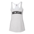 thumbnail image 2 of Wild Bobby State of Michigan College Style Women Tri-Blend Racerback Tank Top, 2 of 6