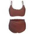 thumbnail image 6 of RTKFRFLM Maternity 2-Piece Bikini Set Backless Cami Top and High Waisted Swimsuit Coffee XL, 6 of 7
