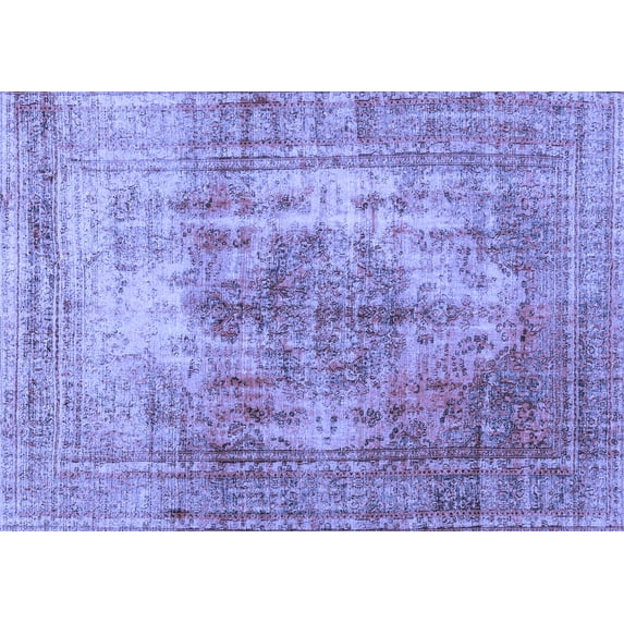 Ahgly Company Machine Washable Indoor Rectangle Abstract Blue Contemporary Area Rugs, 4' x 6'