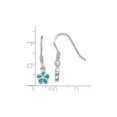 thumbnail image 2 of Gem & Harmony Lab-Created Blue Opal Flower Earrings in Sterling Silver for Women, 2 of 5