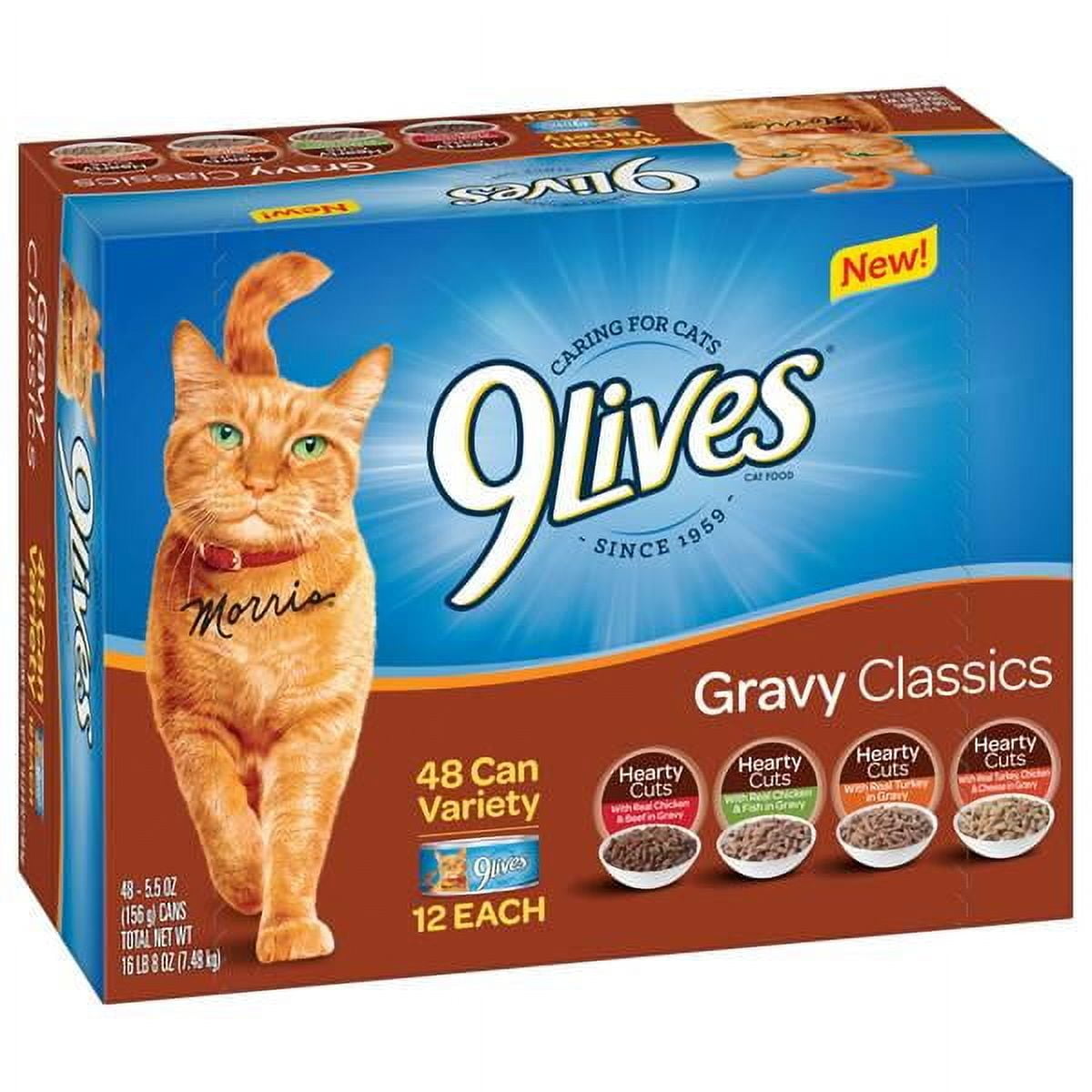 9 Lives Hearty Cuts Wet Cat Food Variety Pack 48pk with Meaty Cuts and Rich Gravy Walmart