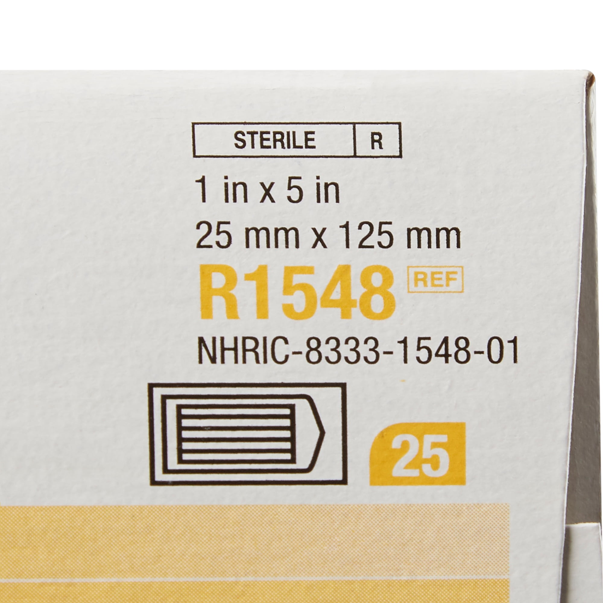 Steri-Strip Closure Reinforced Skin Strip 1 x 5" Sterile R1548, 25 Ct