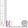 thumbnail image 4 of Gem Stone King 925 Sterling Silver Pink Created Sapphire Earrings for Women (4.00 Cttw, Oval 6X4MM), 4 of 5