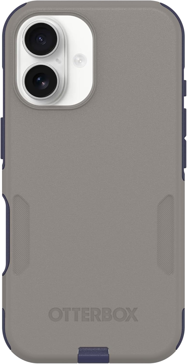 OtterBox iPhone 16 (Only) - Commuter Series MagSafe Case - Fogbound Blue (Grey & Blue) - Built-in Magnets - Slim & Tough - Pocket-Friendly - with Port Protection