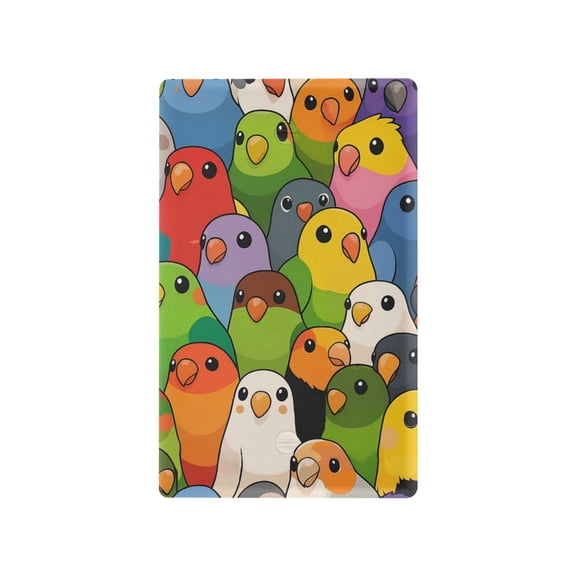 Yayeee Blank Wall Plate Cover 1-Gang 4.5"x2.7" Home Unused Decorative Outlet, Cartoon Birds Pattern