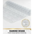 thumbnail image 3 of HITSLAM Bath Tub Shower Mat,40"x16" Washable Bathtub Mats,Suction Cups and Drain Holes to Keep Tubs Clean,Clear, 3 of 7