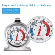 PECULA 2 Pack Refrigerator Thermometer,30~30°C/-20~80°F, Classic Fridge Analog Thermometer Large Dial with Red Indicator Thermometer for Freezer Refrigerator Cooler