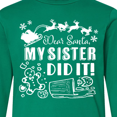 thumbnail image 4 of Inktastic Dear Santa, My Sister Did It Funny Christmas Long Sleeve Youth T-Shirt, 4 of 5