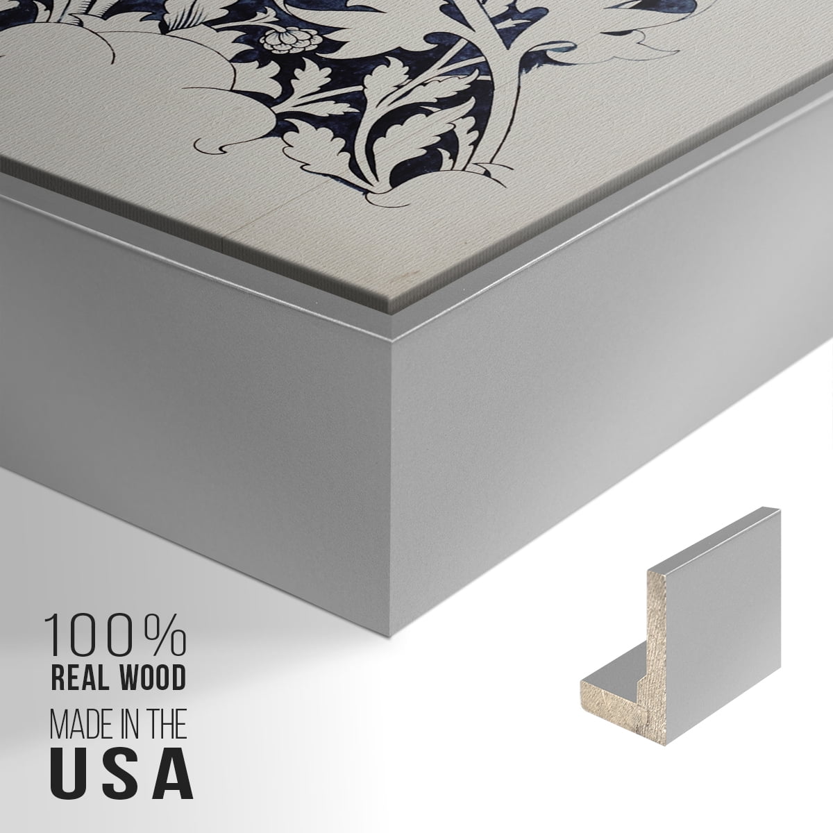 Vintage Abstract Print-XXVII Framed in Silver Wood Gallery Wrapped Canvas 17 in. x 25 in.