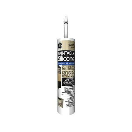 Momentive Perform Material GE 7000 Silicone II Paintable Caulk, White,